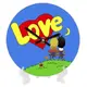 Часы настенные круглые Love синие 18 см (CH18_P_15S073)