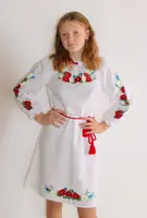 Вышитое детское платье Марися  домотканое полотно 170