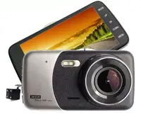 Автомобільний відеореєстратор UKC CSZ-Z14A WDR Full HD 1080P 2 камери Black/Gold (5526)