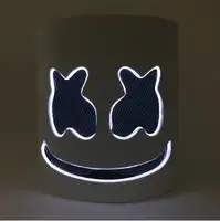 Маска Маршмеллоу RESTEQ, Светодиодная маска DJ Marshmello для костюмированных вечеринок и музыкальных мероприятий