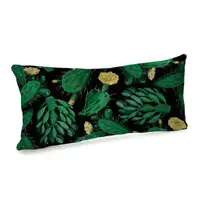 Подушка для дивана бархатная Кактус 50x24 см (52BP_TFL024)