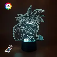 3D ночник "Гоку Вегета" (УВЕЛИЧЕННОЕ ИЗОБРАЖЕНИЕ)+ пульт ДУ + сетевой адаптер + батарейки (3ААА)  3DTOYSLAMP