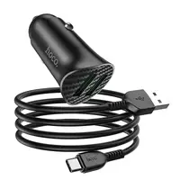Адаптер автомобильный HOCO Type-C cable Farsighted dual port QC3.0 car charger set Z39 |2USB, QC3.0, 3A/18W|
