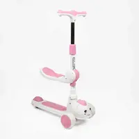 Самокат трехколесный с сидением Skyper S-06-32 колеса PU со светом и музыкой. Pink and White (189281)