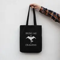 Экосумка GoT "Bring me dragons", Черный, английский