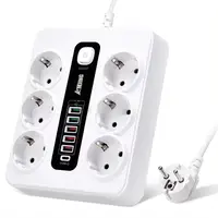 Сетевой фильтр BKL-11 5 USB + 1 Type-C,100-250V, 10А,6 розеток, белый