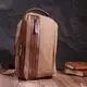 Вертикальная мужская сумка через плечо из плотного текстиля Vintage 22191 Коричневый