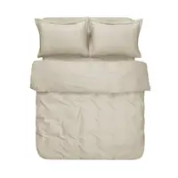 Постельное белье сатин premium Lotus Home - Dakota светло-бежевый семейный