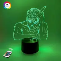 3D ночник "О Сану" (УВЕЛИЧЕННОЕ ИЗОБРАЖЕНИЕ) + пульт ДУ + сетевой адаптер + батарейки (3ААА)  3DTOYSLAMP