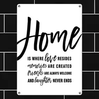 Табличка металлическая Home 26х18,5 см (MET_20J058_WH)