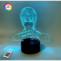 3D ночник "Лайт Ягами" (УВЕЛИЧЕННОЕ ИЗОБРАЖЕНИЕ)+ пульт ДУ + сетевой адаптер + батарейки (3ААА)  3DTOYSLAMP