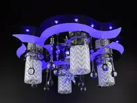 Люстра стельова Космос з кольоровим LED підсвічуванням та авто відключенням з пультом 25278 Чорний 19х53х53 см.