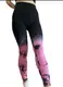 Леггинсы женские спортивные с пуш-ап Tie Dye gradient 18762 L черные с розовым