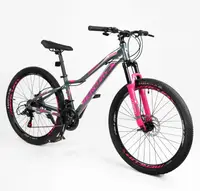 Велосипед Спортивный 26 дюймов Corso MERCURY MR-319 оборудование Shimano алюминиевая рама 13 дюймов 21 скорость. Grey and Pink (190296)