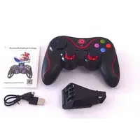 Бездротовий Bluetooth джойстик Gen Game V8 Чорний з червоним