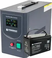 ИБП Powermat 1500ВА 1200Вт чистая синусоида + Powermat 12В 100Ач  (Польша)