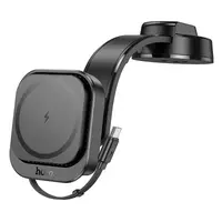 Держатель HOCO Might retractable magnetic wireless fast charging car holder (cente concole) HW24 |15W, 4.5-7"|