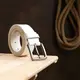 Гладкий добротный мужской ремень Vintage 20737 Белый