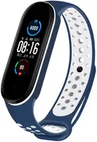Ремінець UWatch Replacement Sports Strap for Mi Band 5/6/7 Blue/White