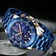 Стильные часы Megalith 8228M | Stainless Steel Band Blue