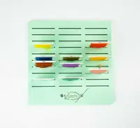 Підставка для бобін (шпуль) ТМ Embroidery Craft з магнітом для голок 30 прорізів 14*14 бірюзовий PB-007b