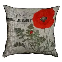 Подушка с мешковины Красный мак 45x45 см (45PHB_BOT034_SE)