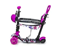Самокат Scooter Божа корівка 5in1. Маки (багатофункціональний, з бортиком) - 1673138509