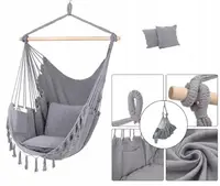 Підвісне крісло бразильський гамак BOHO 100см + 2 шт подушки Light Grey
