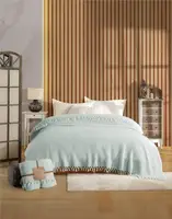 Постільна білизна з мусліновим покривалом Nil Home Soft Pike м'ятний 200х220см