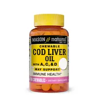 Вітаміни та мінерали Mason Natural Cod Liver Oil With Vitamin A C & D 100 жувальних таблеток