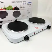 Плита электрическая Suntera DP-1925 2000 Вт, электроплита двухконфорочная настольная. Цвет: белый