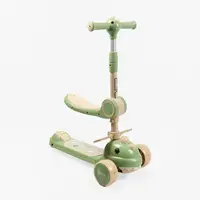 Самокат трехколесный с сидением Skyper DL-5-06 колеса PU со светом и музыкой. Green and Beige (189244)