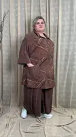 Костюм літній (Туніка-сорочка + Спідниця-штани) "Дубай" Oversize 62-64 66-68 70-72 74-76
