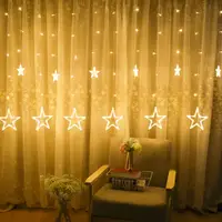 Світлодіодна гірлянда штора Lesko YLX-025 Stars Тепле світло 2.5 м на вікна led новорічне освітлення