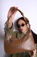 Сумка клатч женская коричневая код 7-6505