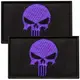 Набор шевронов 2 шт с липучкой Punisher Череп Карателя фиолетовый 5х8 см вышитый патч нашивка шеврон Каратель