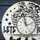 Круглые тематические деревянные часы на стену «Ролики»