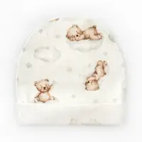 Шапочка для младенцев с подворотом с мишками Bear on a cloud