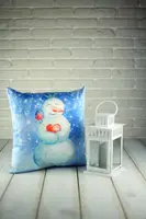 Подушка диванная с бархата Снеговик 45x45 см 45BP_17NG001
