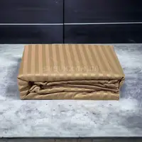 Простирадло на резинці страйп сатин Febo Stripe Satin Коричневий