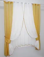 Кухонний комплект (270х170см) шторки і тюль, на карниз 1,5-2 м. Колір золотистий та білим. Код 038к 52-0242