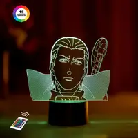 3D ночник "Хидан" (УВЕЛИЧЕННОЕ ИЗОБРАЖЕНИЕ)+ пульт ДУ + сетевой адаптер + батарейки (3ААА)  3DTOYSLAMP