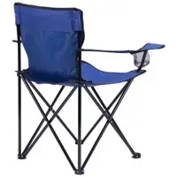 Стілець розкладний зі спинкою Camping quad chair HX 001 з підсклянником Синій