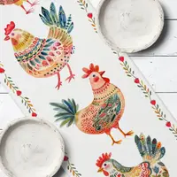 Доріжка на стіл (ранер) Півні та курочки 150x40 см (DR_25F004)