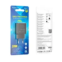 Адаптер мережевий BOROFONE Power single port charger BA71A | 1Type-C, 20W/3A, PD/QC |
