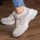 Кроссовки женские Fashion Alex 2977 40 размер 25,5 см Бежевый