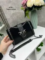 Черный - натуральный замш - каркасный стильный клатч с птицами на магнитах (0298-1)