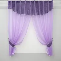 Кухонные шторы (270х160см.) с ламбрекеном. Цвет сиреневый. Код 00к 59-407