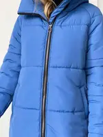 Пальто жіноче зимове довге синє П980 44