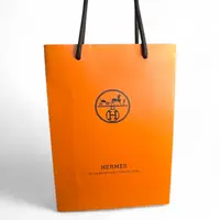 Комплект подарочный пакет Hermes и коробка Hermes, размер 145х145 мм, оранжевый цвет, стильный набор для подарков